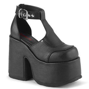 Demonia Platform Black Vegan Leather